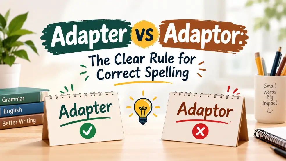 Adapter vs Adaptor: The Clear Rule for Correct Spelling